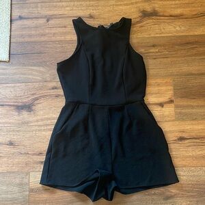 Black Tank-style romper with pockets